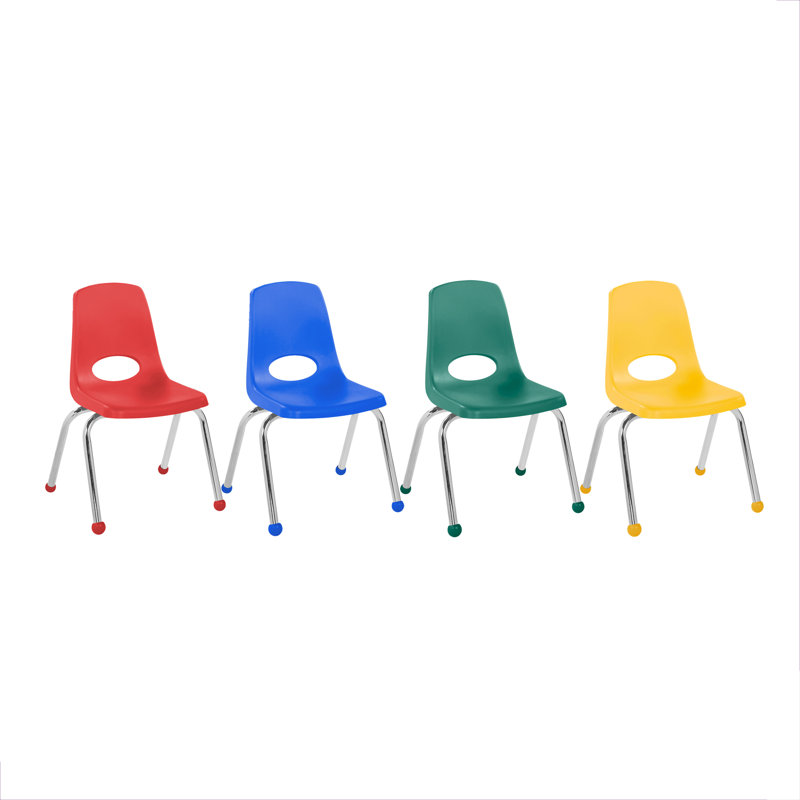 Chaise de classe empilable avec glissières à billes, Ball Glides, Assorti, 14"