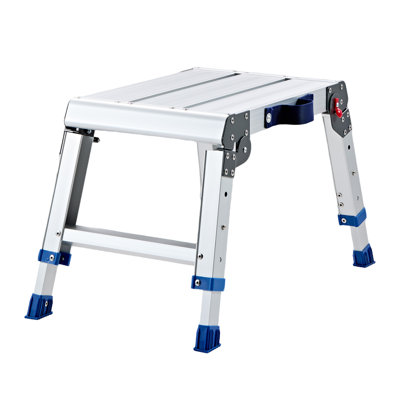 Folding Work Platform, Adjustable Height 12-16 in, 500 lbs Capacity Aluminum Step Stool, Heavy Duty Non-Slip Platform Ladder, Portable Work Bench for Painting, Cleaning, Home & Professional Use