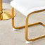 Table de salle à manger blanche à effet marbre et 2 chaises - Finition dorée au design moderne avec options de sièges d'apparence-243321667-243321664