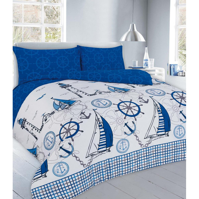 Elio Cotton Blend Geometric Shapes Duvet Cover Set with Pillowcases Included, Double - 2 Standard Pillowcases