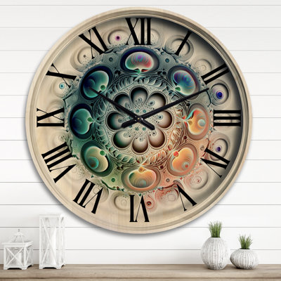 Horloge murale moderne surdimensionnée en bois doux et doux Cymatics Mandala II