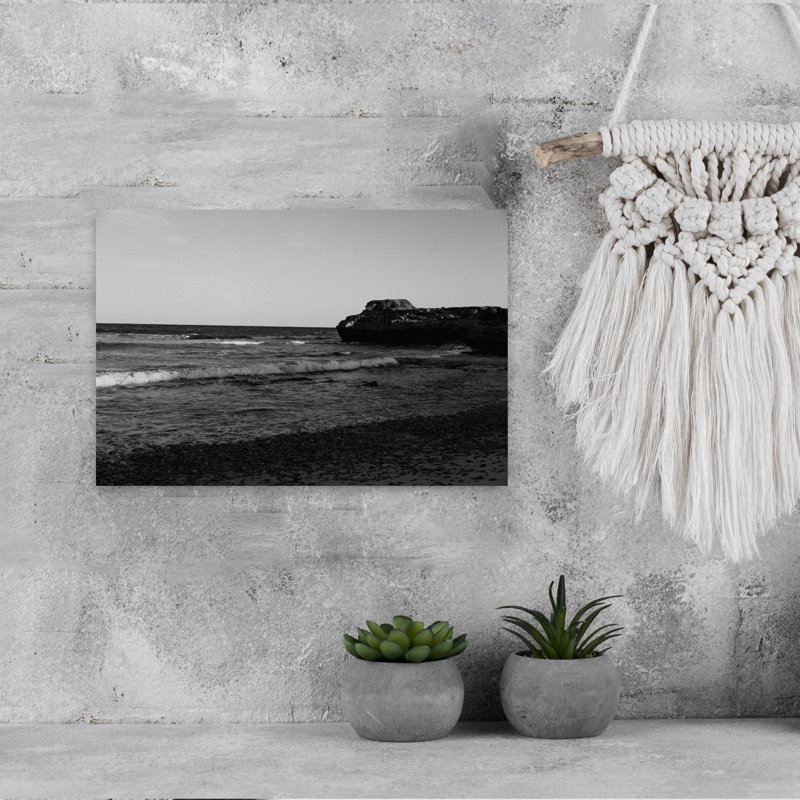 Reproduction d'art mural Rocky Shoreline Waves Peaceful Serene Tranquil Coastal, 12" H x 18" W