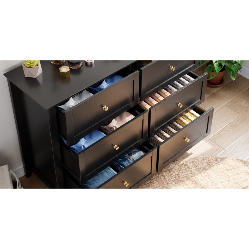 6 Drawer Dresser, Black