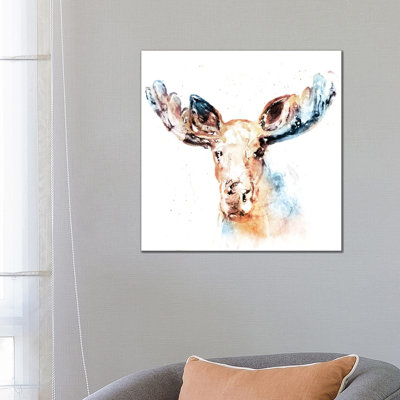 Watercolour Moose by Edward Selkirk - Wrapped Canvas Painting