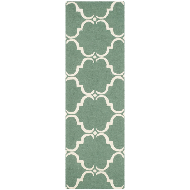Lockeford Hand Tufted Wool Geometric Rug, Runner 2'6" x 6'