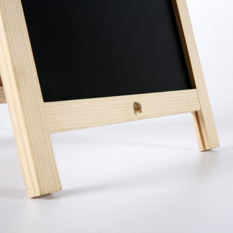 Mini tableau noir autoportant en bois de sapin Nature Line 14,56 po x 9,6 po, Bois naturel