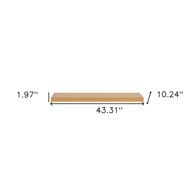 Tablette flottante 43 po, H 1,97 po x l 43,31 po x P 10,24 po, Chêne