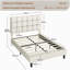 Size Modern Upholstered Bed Frame with Adjustable Square Tufted Headboard-99170189-93363909