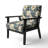 Cobalt Blue Scrollwork Swirls Victorian Pattern II - Upholstered Floral Accent Chair-1244380841