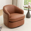 Faux Leather Swivel Barrel Chair-96441081