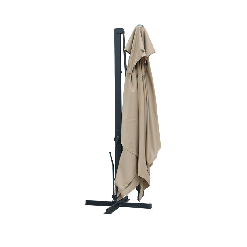 13-Ft Aluminum Patio Cantilever Umbrella with Removable Light Strips, Taupe