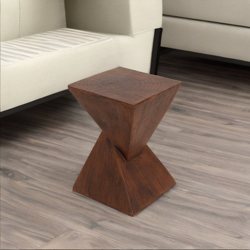 Geometric Side Table, Brown