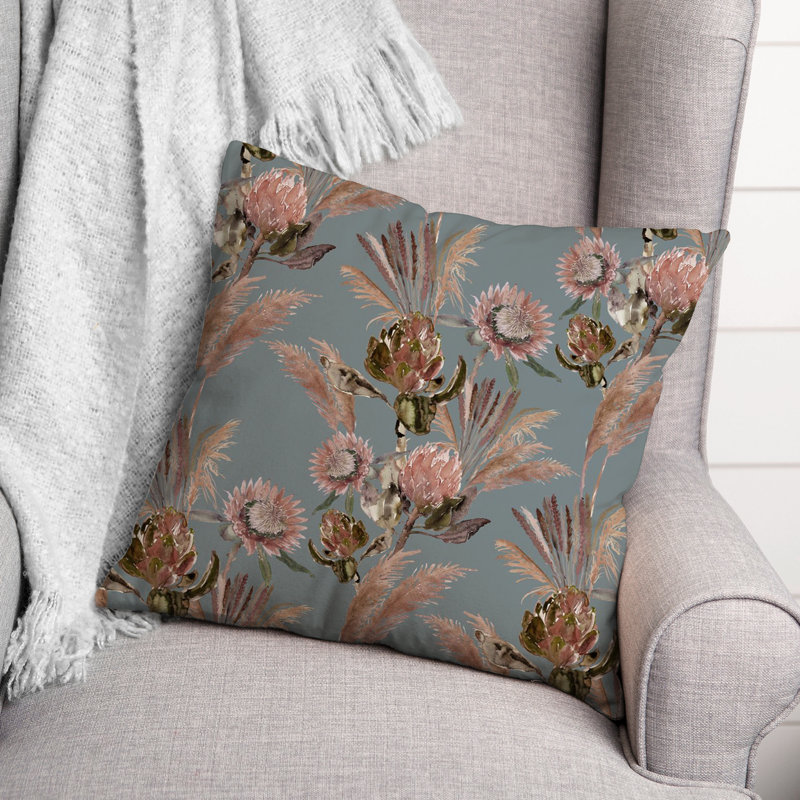 Coussin décoratif en polyester / mélange de polyester, Bleu