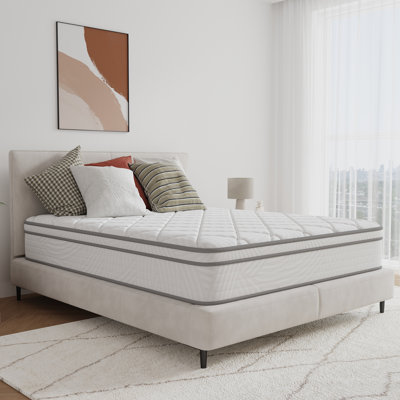 Rupesh 10" Medium Cooling Gel Memory Foam Hybrid Mattresses With Certipur-US Certified Pocket Spring, Pressure Relief, and Motion Isolation