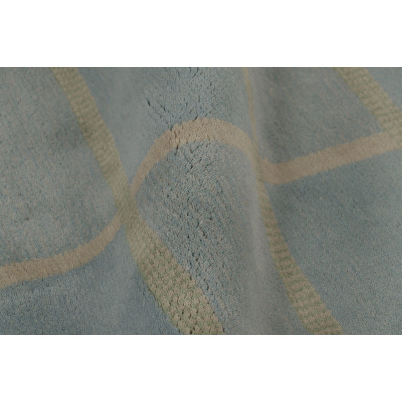 Art Deco Hand Knotted Wool Area Rug, Rectangle 8' x 10'