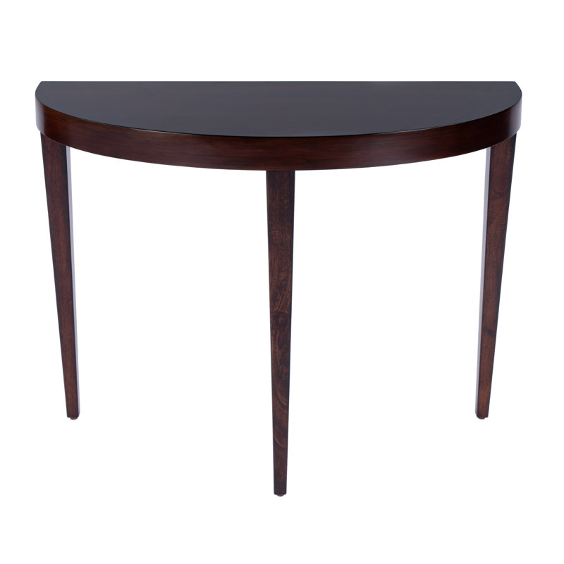 Ingrid Light Burl Console Table, Dark Cherry