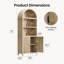 Armoire de rangement cannelée en bois avec tablettes réglables et 2 portes Aariz