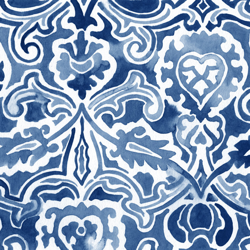 Aquarelle indigo IV, H 20 po x l 20 po x P 1,25 po