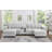 Modern Sectional Sofa 126" U-Shaped Sectional Sofa Modular Sectional Couch With Movable Storage Ottomans, Multifunctional Console, Bluetooth Speakers And LED Lights For Living Room, Light Grey-1695826479