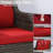 Brown 5-Pieces Outdoor Patio Conversation Sectional Seating Set with Red Cushions and Ottoman-1391852841