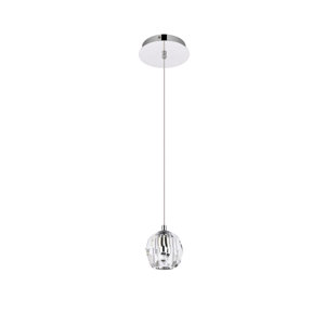 Stilson 1 - Light Single Geometric Pendant with Crystal Accents