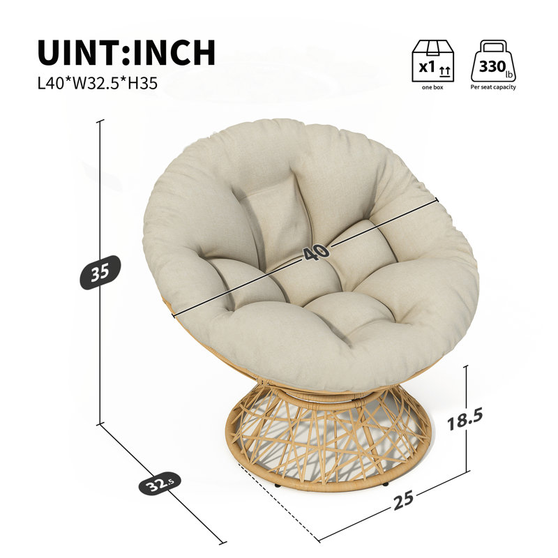 Comfortable Ergonomic Wicker Bessette with Advanced Features for Relaxation, Natural, Beige Polypropylene