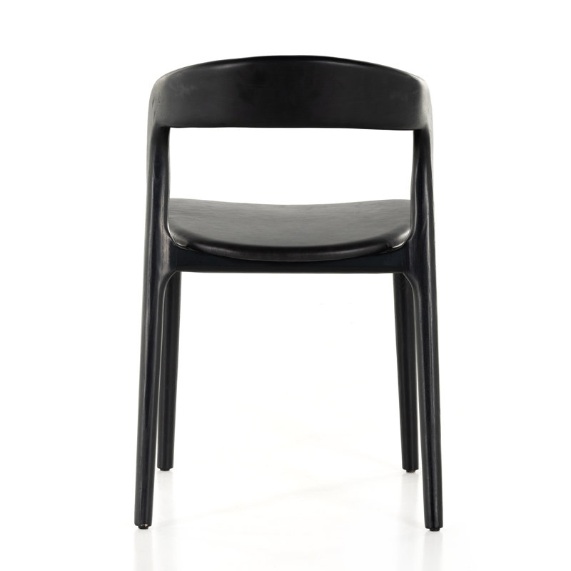 Kayla Leather Dining Chair, Sonoma Black Top Grain Leather, Black