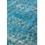 Tapis unique bleu, bleu sarcelle et vert pin des années 1930 de 5 pi 1 po x 8 pi 3 po Overdye Embroidered