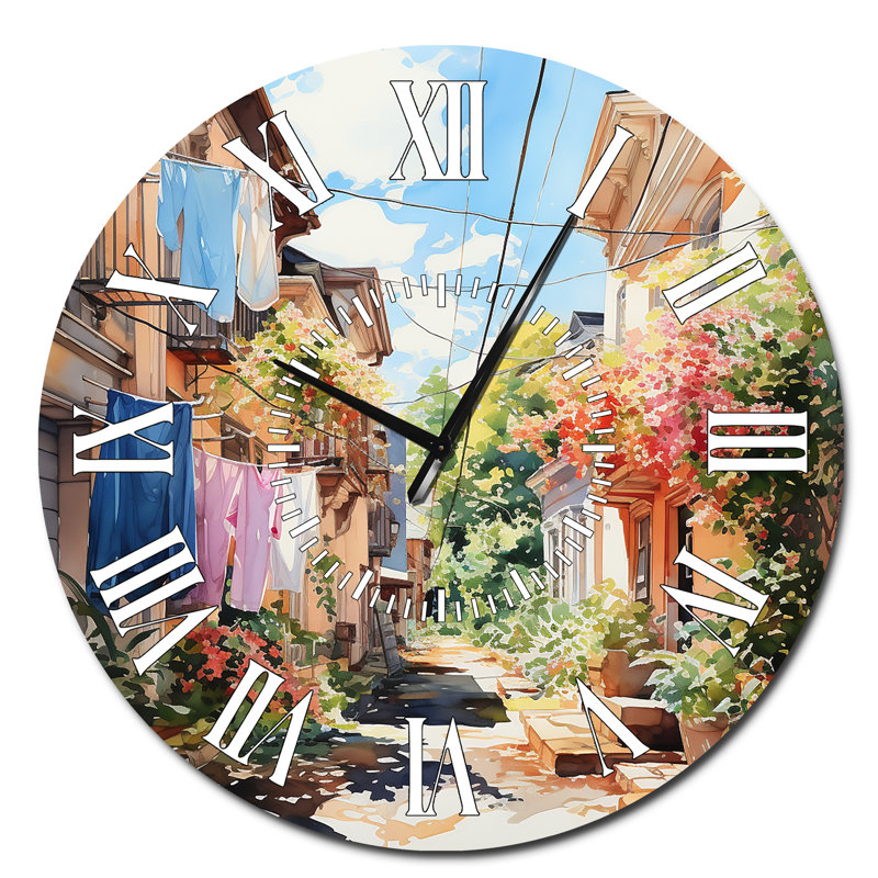 Laundry Day In Italy II - Horloge murale, Surdimensionné