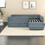 Lit pour enfant multifonctionnel avec rangement, tissu Boucle, design moderne