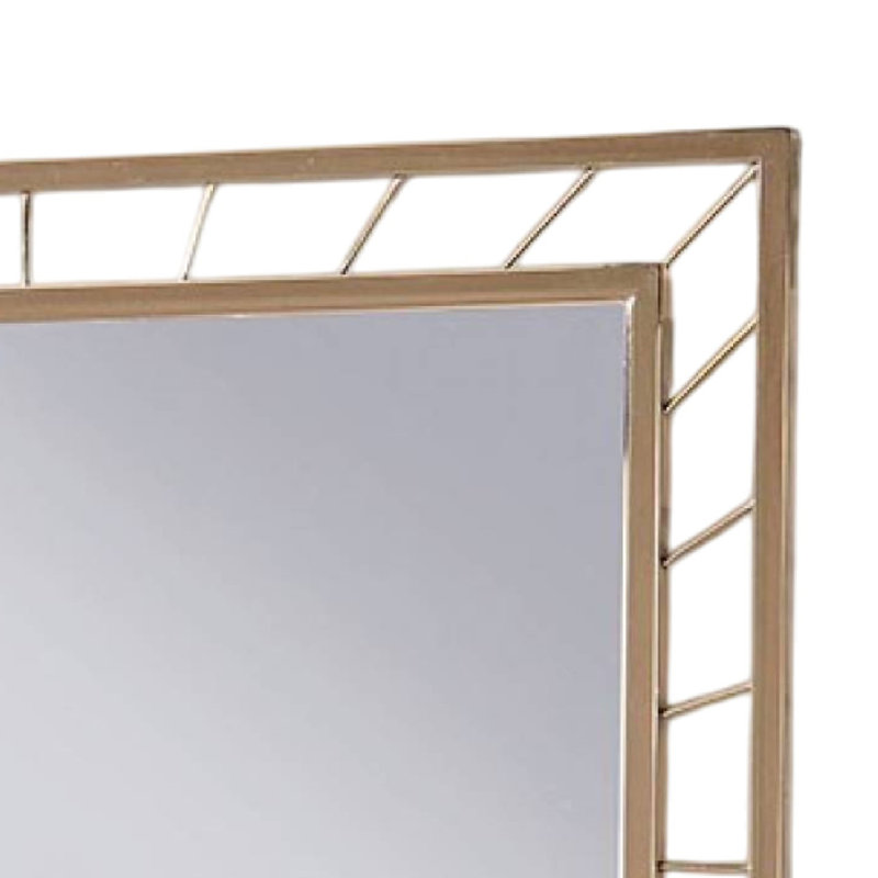 Miroir décoratif décoratif Brey, cadre en métal doré Glam 39 pouces