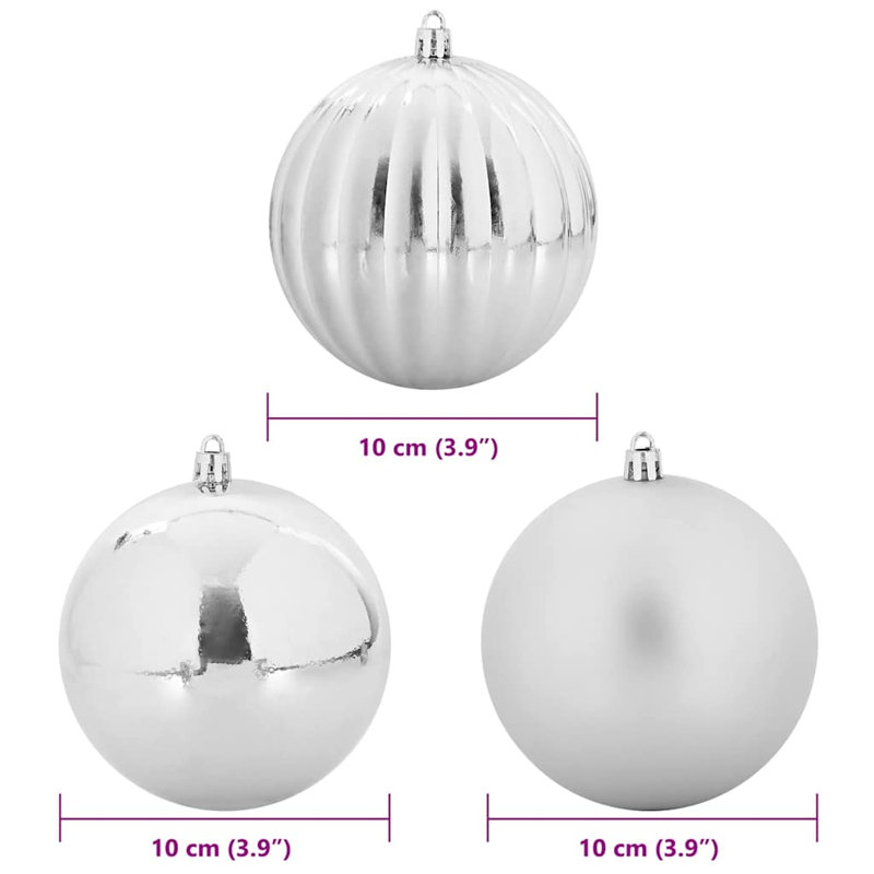 vidaXL Christmas Bauble XL, Silver