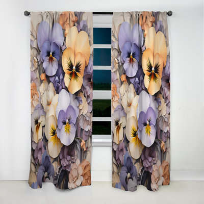 Calmar - Pansies Curtain - Blackout Floral Curtain - 1 Panels
