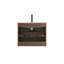 Meuble-lavabo en céramique 24 po noyer - Design avant-gardiste, rangement généreux, silencieux, spacieux-5140481