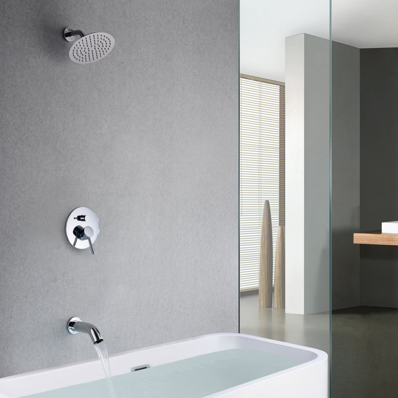 Robinet de baignoire et de douche avec valve brute, Chrome