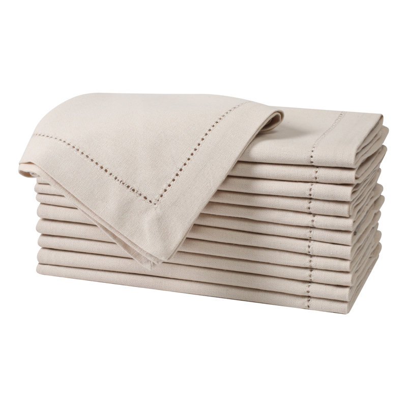 Flax Oatmeal Cotton Linen Cloth Napkins – 18x18 Inch, 18" W x 18" L, Tan
