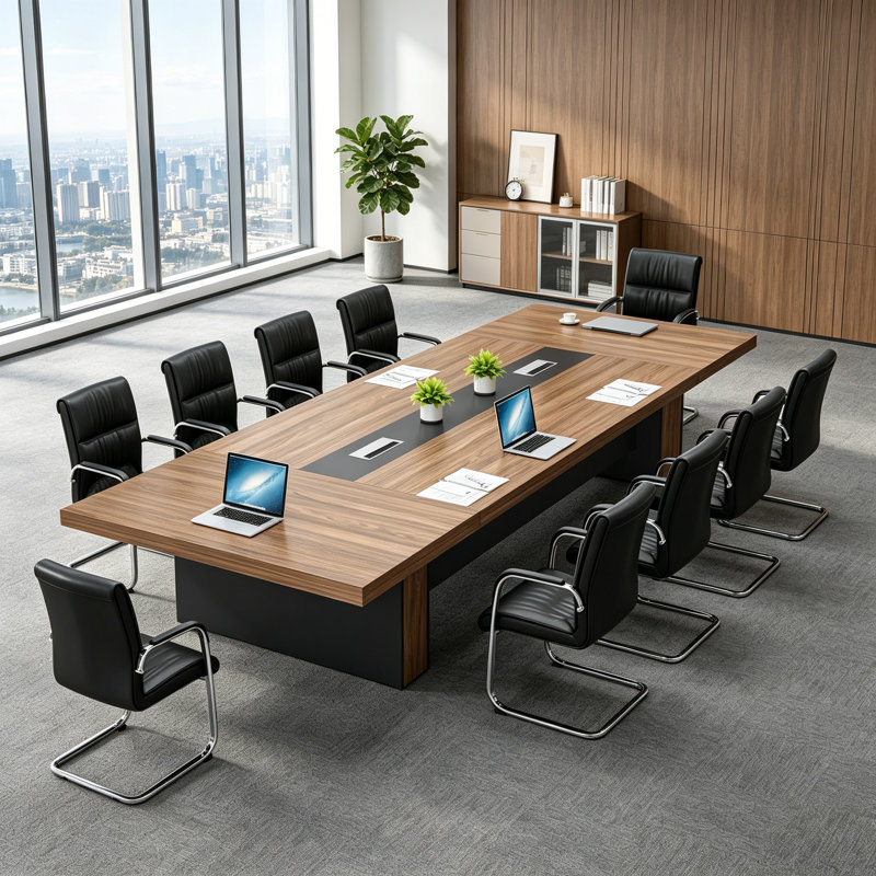 Table de conférence Searfoss, Brown, 29.53" H x 118.11" L x 51.18" D