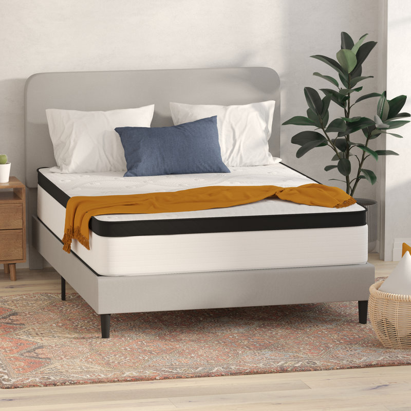Capri Comfortable Sleep Extra Firm Pocket Spring and Foam Hybrid Mattress by Flash Furniture, Queen, 12"