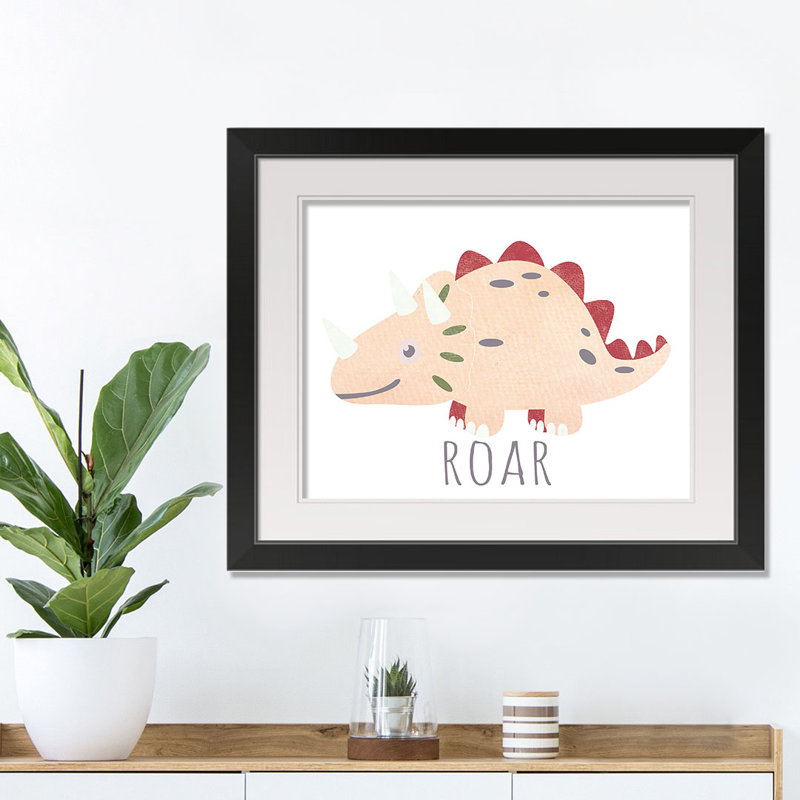 Roar Simple Dino, art encadré différent, H 20 po x l 16 po x P 1 po