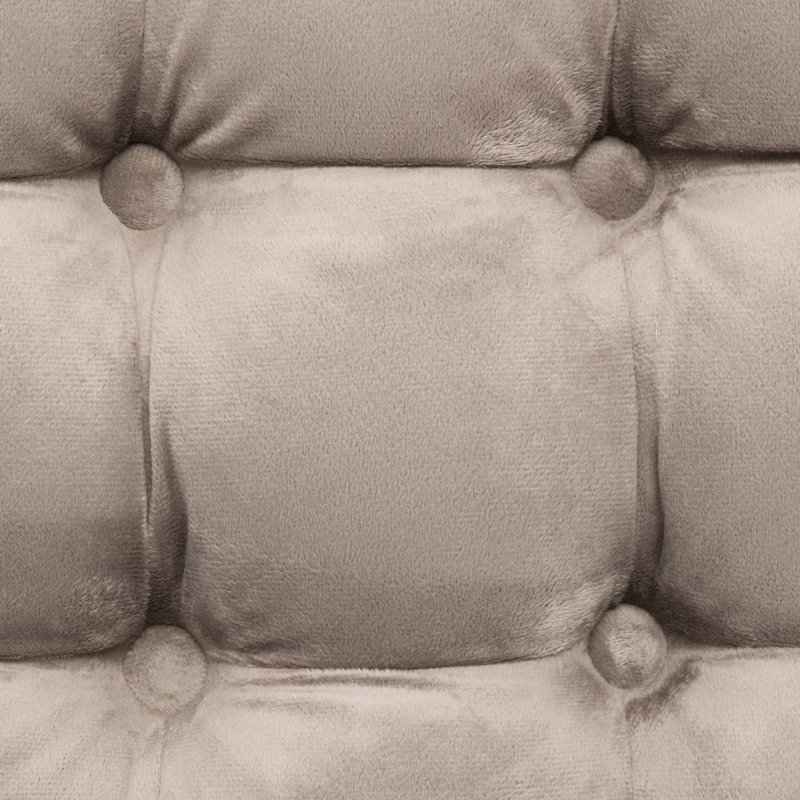 Repose-pieds cocktail rond capitonné de 39,4 po Blech, Velours taupe champignon