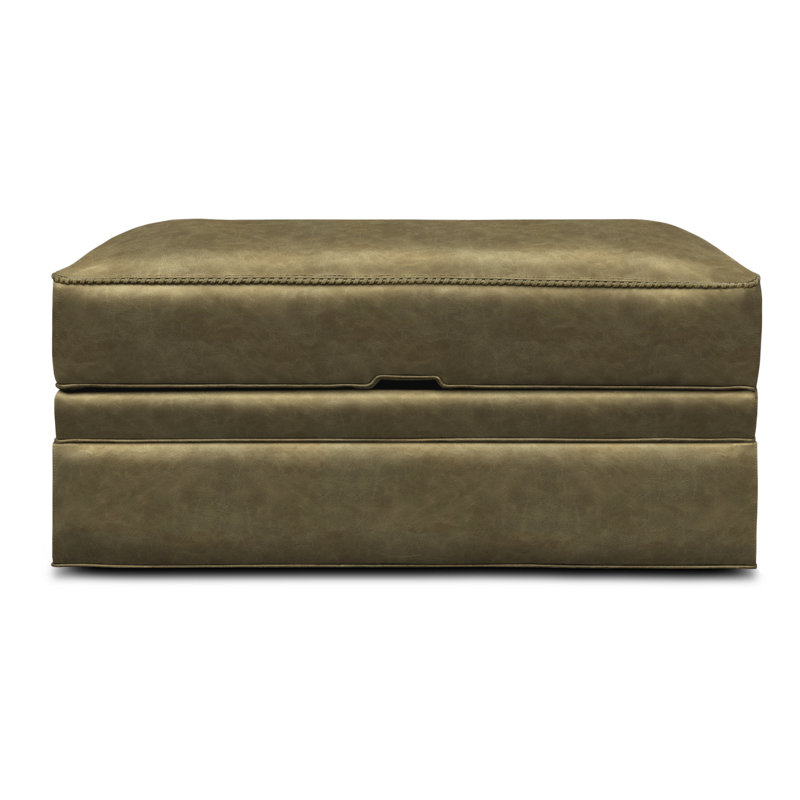 Stafford Leather Ottoman, Steel (Coyote), Espresso