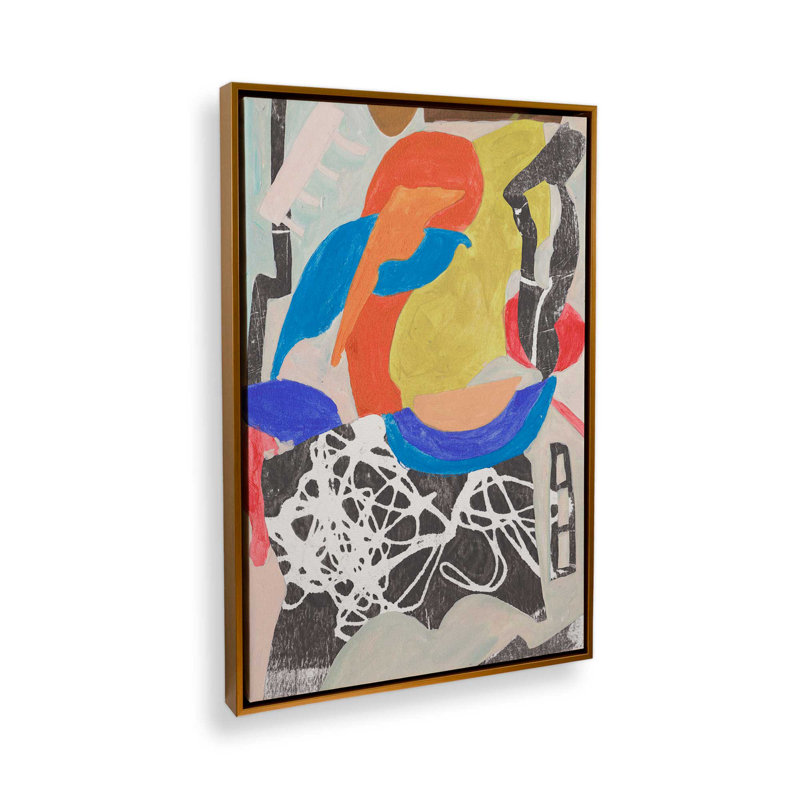 «Pink Blueprint I» par Melissa Wang, reproduction d'art sur toile, H 36 po x l 24 po, Doré