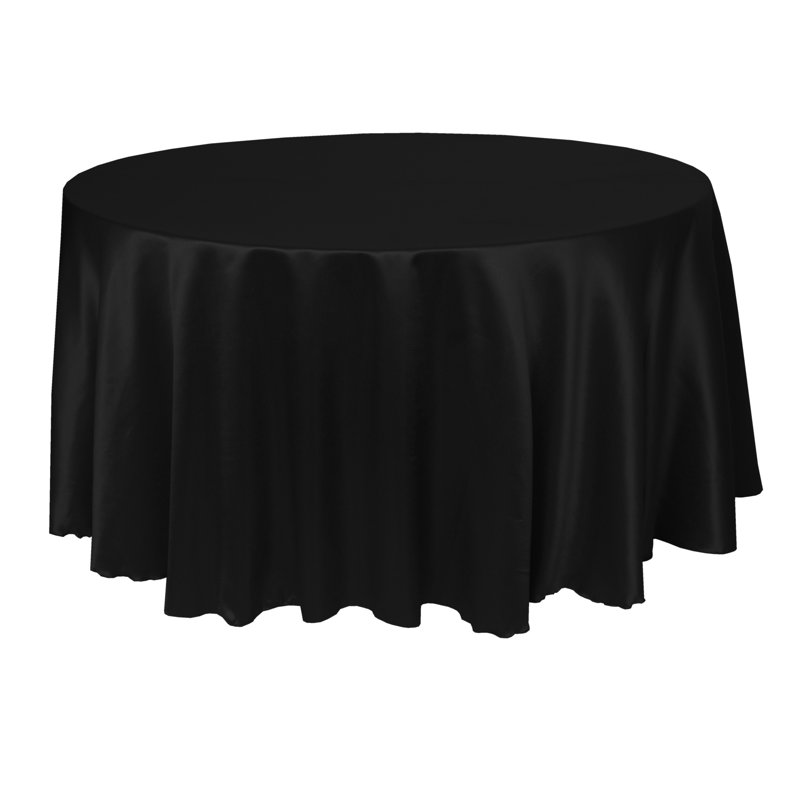 Ultimate Textile - Herringbone - Fandango Tablecloth, 114" Round, Black, 3