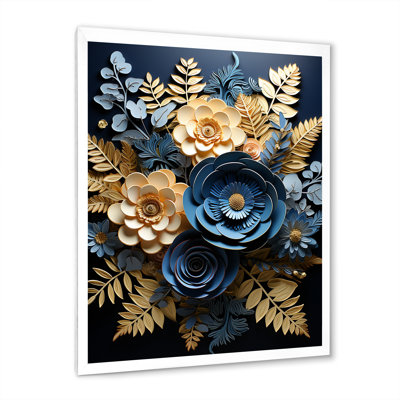 «Feena Blue Ferns Indigo Tranquility Papercut I», reproduction sur toile