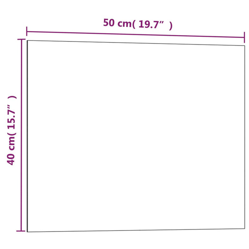 Black Tempered Glass Magnetic Wall Board 19.7" x 15.7"