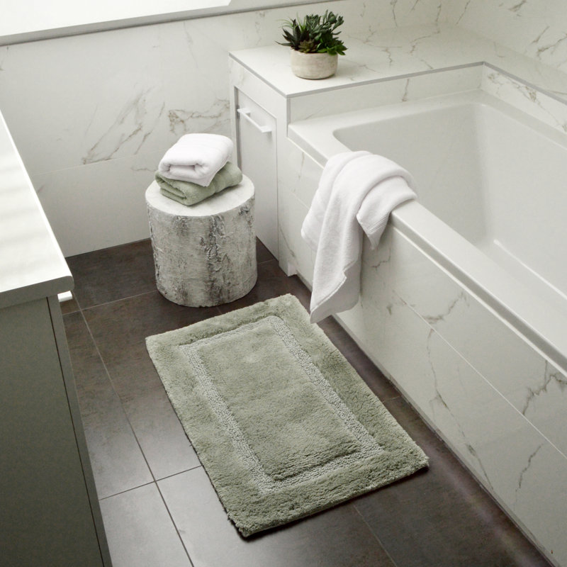 Wahlen Luxury Bamboo Non Slip Bath Mat, Sage Green