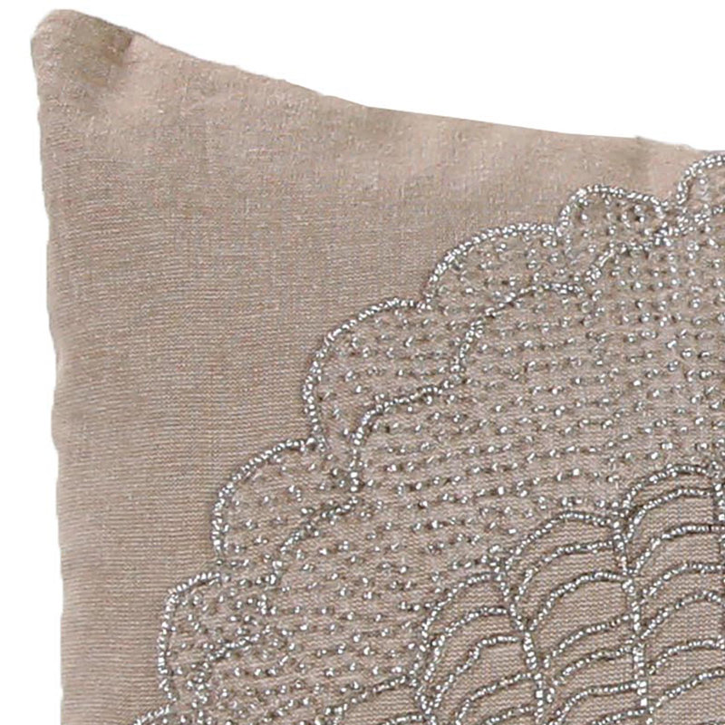 18" x 18" Indoor Throw Pillow, Seashell Beaded