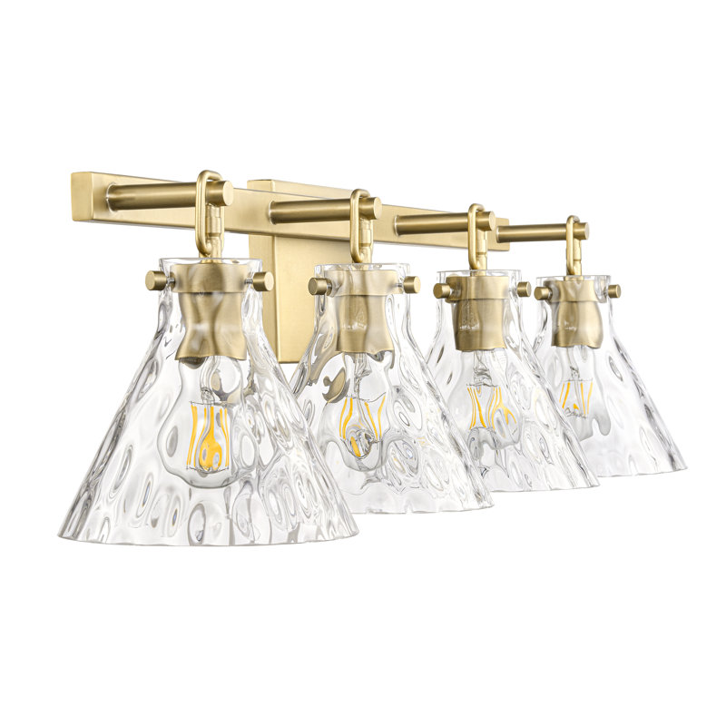 Meuble-lavabo 4 lumières 34,75 po Barlon - laiton rétro Barlon, Laiton