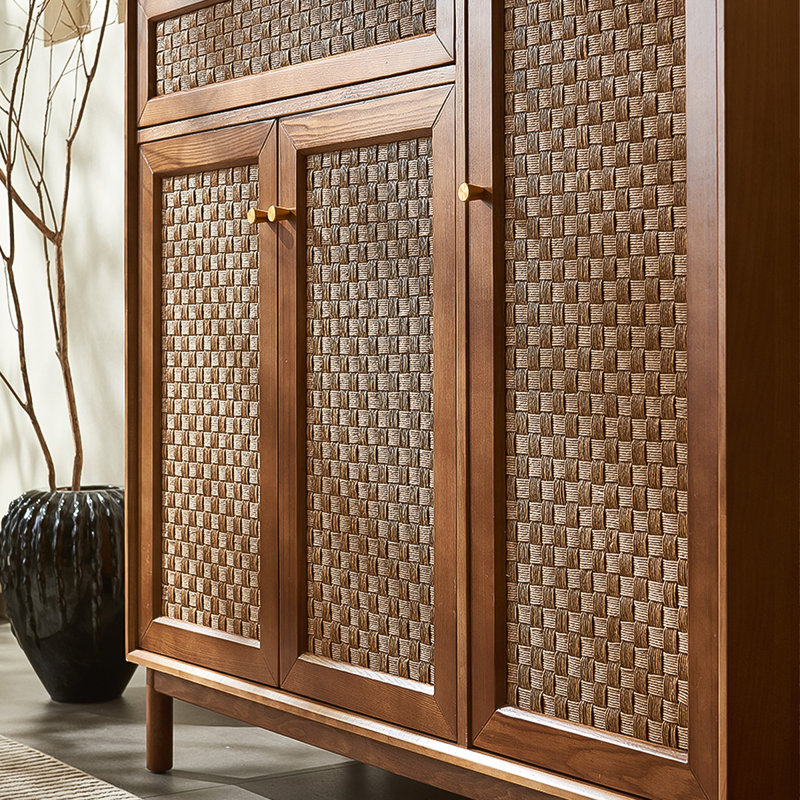 Nordic solid wood shoe cabinet storage cabinet