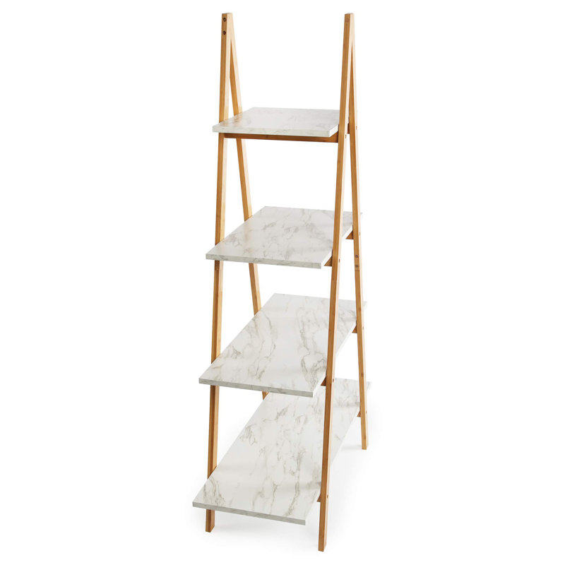 Bellani 135.5cm H x 80cm W Ladder Bookcase, Marble